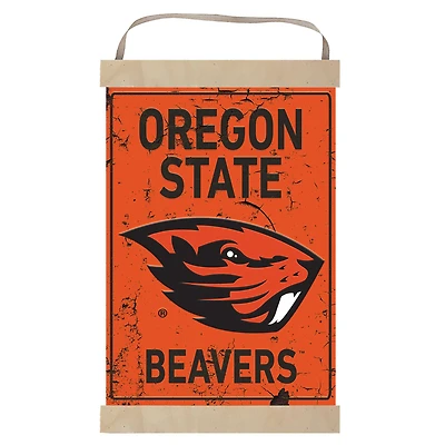 Oregon State Beavers Faux Rust Banner Sign