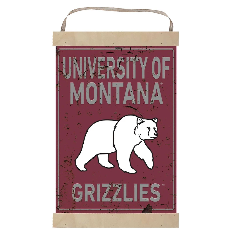 Montana Grizzlies Faux Rust Banner Sign