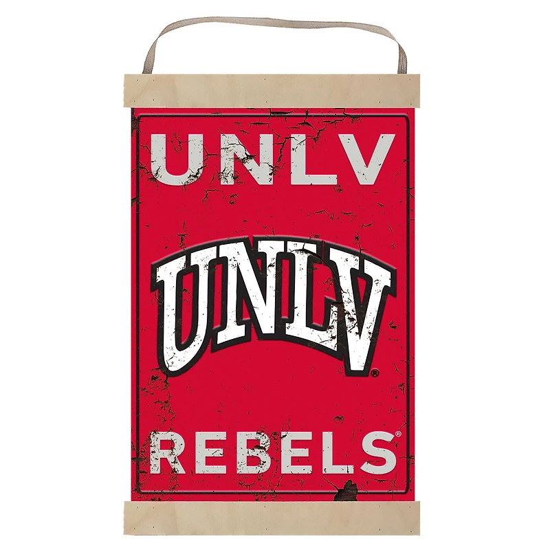 UNLV Rebels Faux Rust Banner Sign