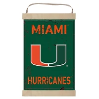 Miami Hurricanes Faux Rust Banner Sign