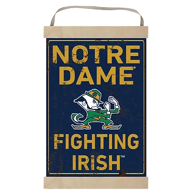 Notre Dame Fighting Irish Faux Rust Banner Sign