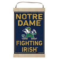 Notre Dame Fighting Irish Faux Rust Banner Sign
