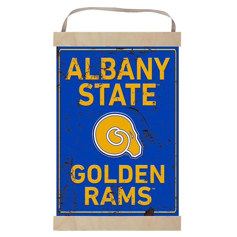 Albany State Golden Rams Faux Rust Banner Sign