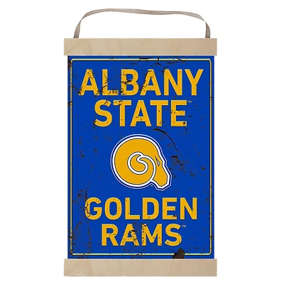 Albany State Golden Rams Faux Rust Banner Sign