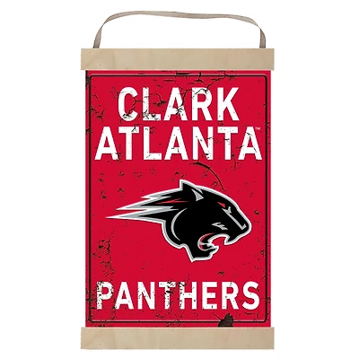 Clark Atlanta University Panthers Faux Rust Banner Sign