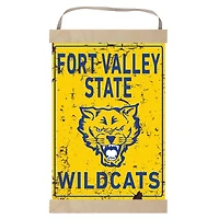 Fort Valley State Wildcats Faux Rust Banner Sign