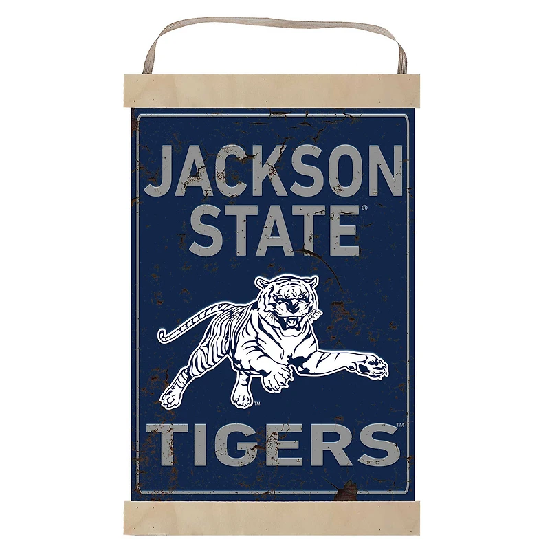 Jackson State Tigers Faux Rust Banner Sign