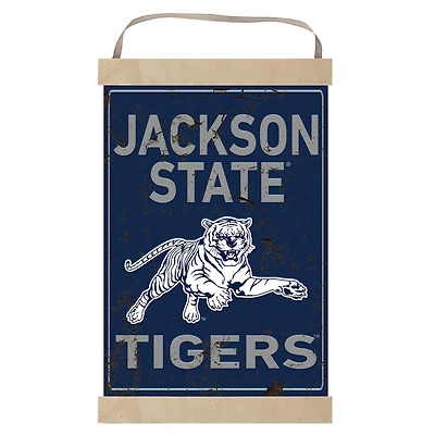 Jackson State Tigers Faux Rust Banner Sign