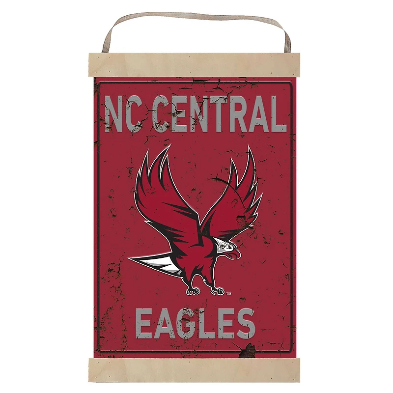North Carolina Central Eagles Faux Rust Banner Sign