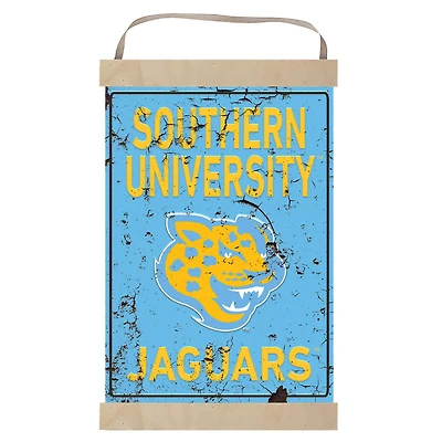 Southern University Jaguars Faux Rust Banner Sign