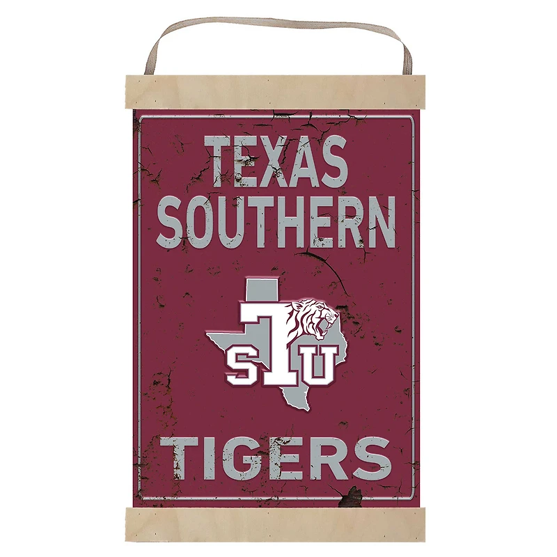 Texas Southern Tigers Faux Rust Banner Sign