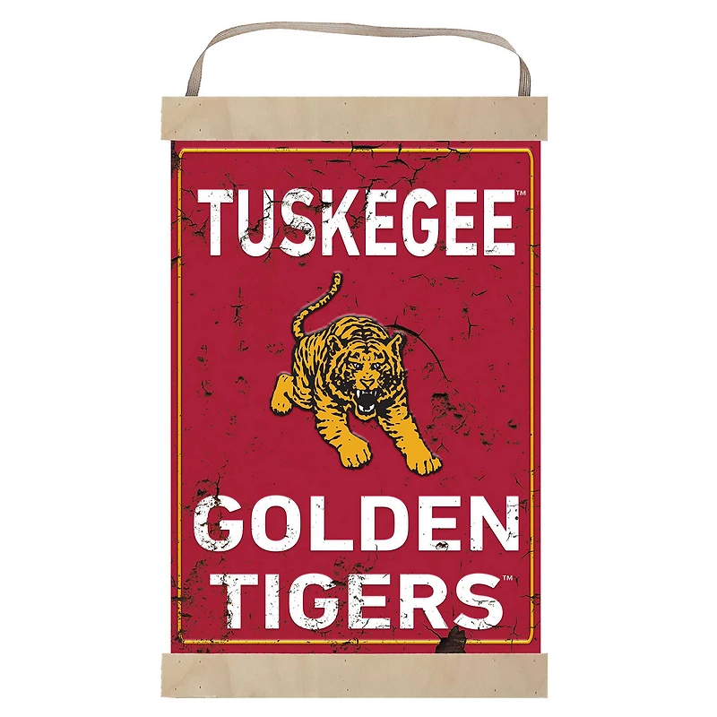 Tuskegee Golden Tigers Faux Rust Banner Sign