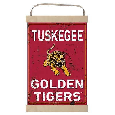 Tuskegee Golden Tigers Faux Rust Banner Sign