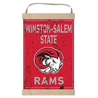 Winston-Salem State Rams Faux Rust Banner Sign