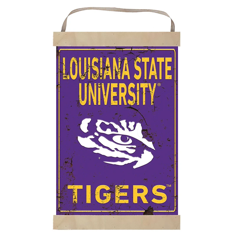 LSU Tigers Faux Rust Banner Sign