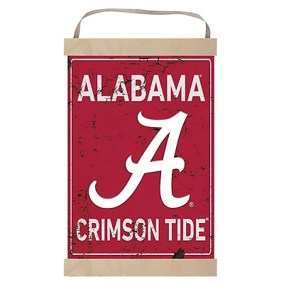 Alabama Crimson Tide Faux Rust Banner Sign