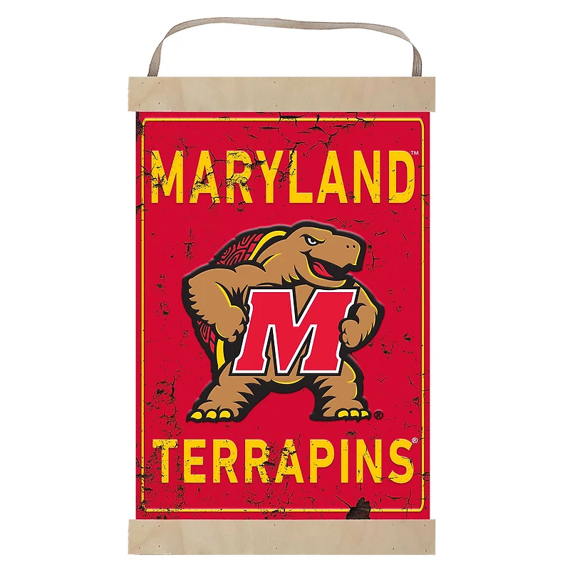 Maryland Terrapins Faux Rust Banner Sign