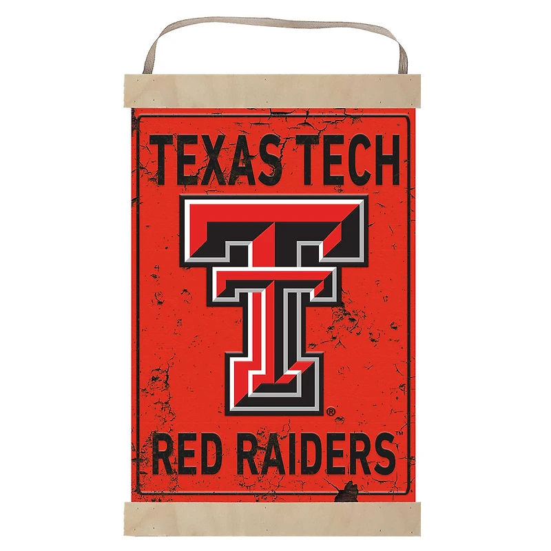 Texas Tech Red Raiders Faux Rust Banner Sign