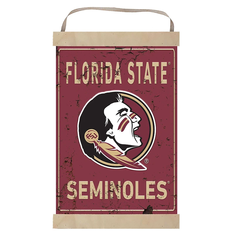 Florida State Seminoles Faux Rust Banner Sign