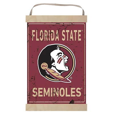 Florida State Seminoles Faux Rust Banner Sign