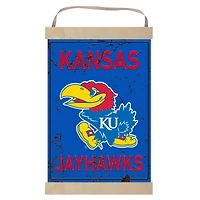 Kansas Jayhawks Faux Rust Banner Sign
