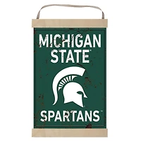 Michigan State Spartans Faux Rust Banner Sign