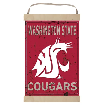 Washington State Cougars Faux Rust Banner Sign
