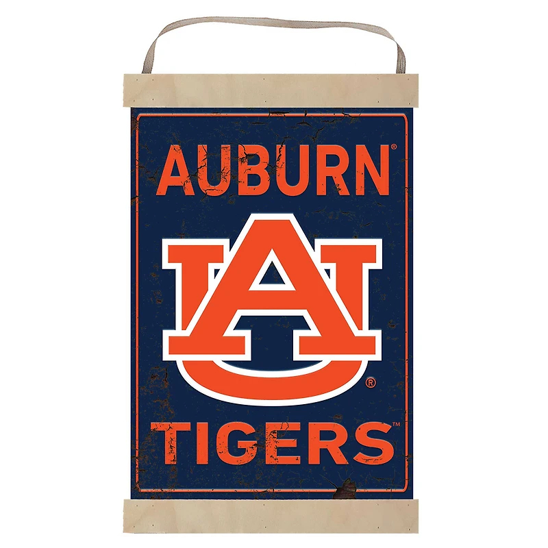 Auburn Tigers Faux Rust Banner Sign