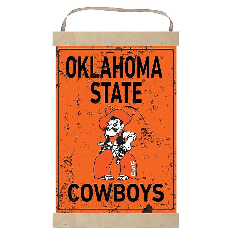 Oklahoma State Cowboys Faux Rust Banner Sign