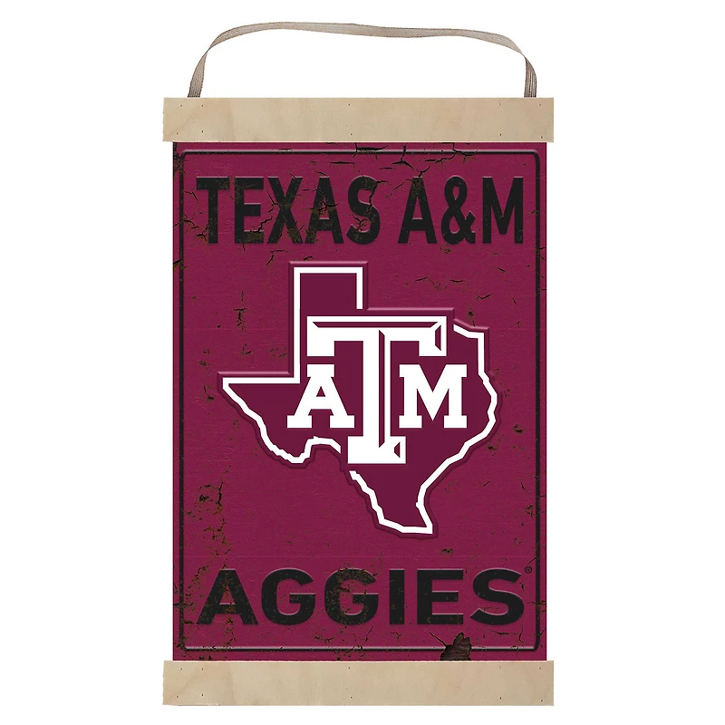 Texas A&M Aggies Faux Rust Banner Sign