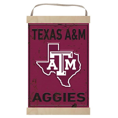 Texas A&M Aggies Faux Rust Banner Sign