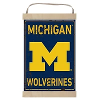 Michigan Wolverines Faux Rust Banner Sign