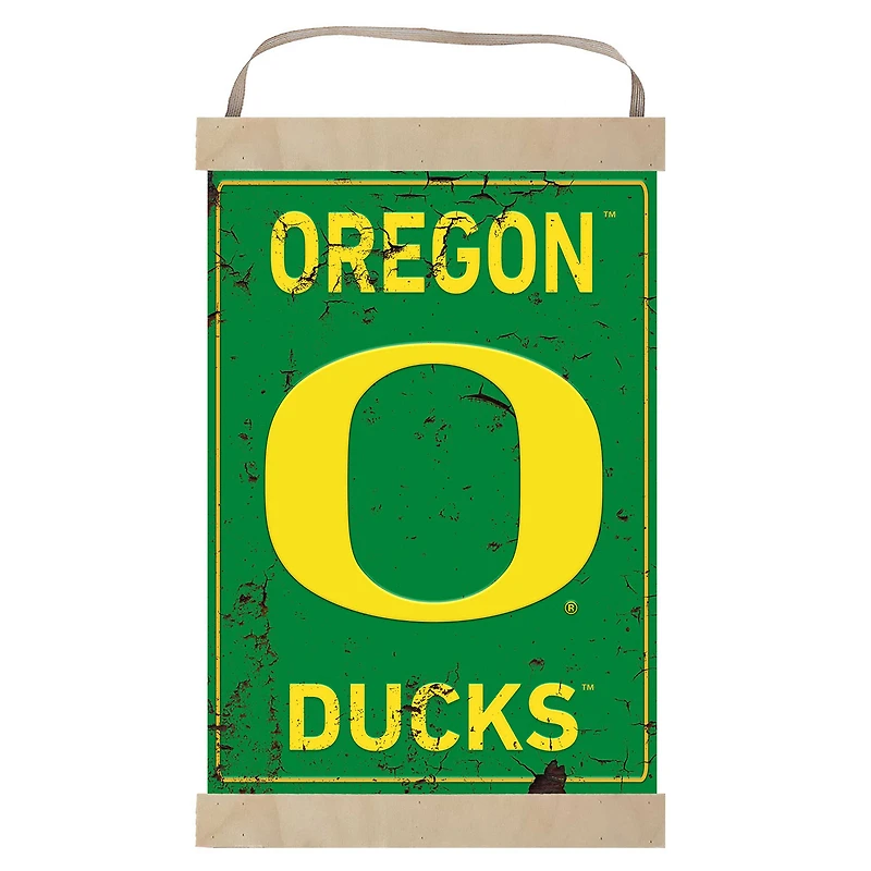 Oregon Ducks Faux Rust Banner Sign