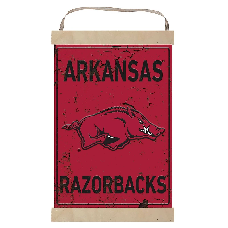 Arkansas Razorbacks Faux Rust Banner Sign