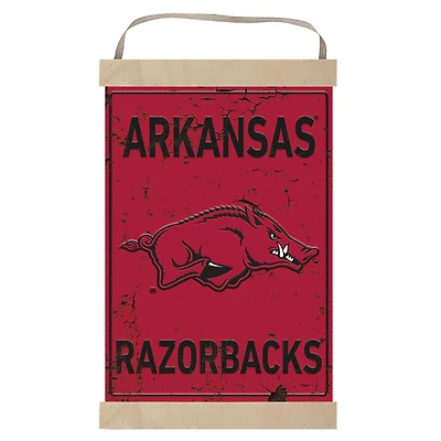 Arkansas Razorbacks Faux Rust Banner Sign