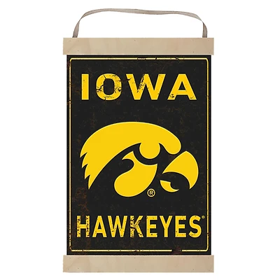 Iowa Hawkeyes Faux Rust Banner Sign