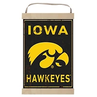 Iowa Hawkeyes Faux Rust Banner Sign