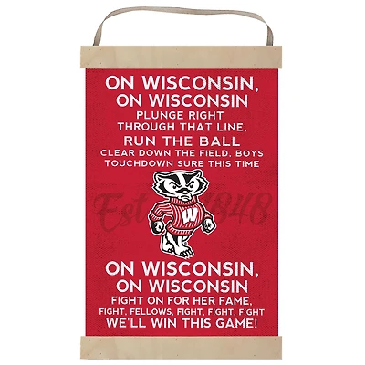 Wisconsin Badgers Fight Song Banner Sign