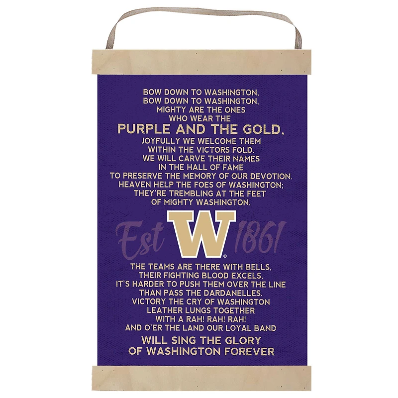 Washington Huskies Fight Song Banner Sign