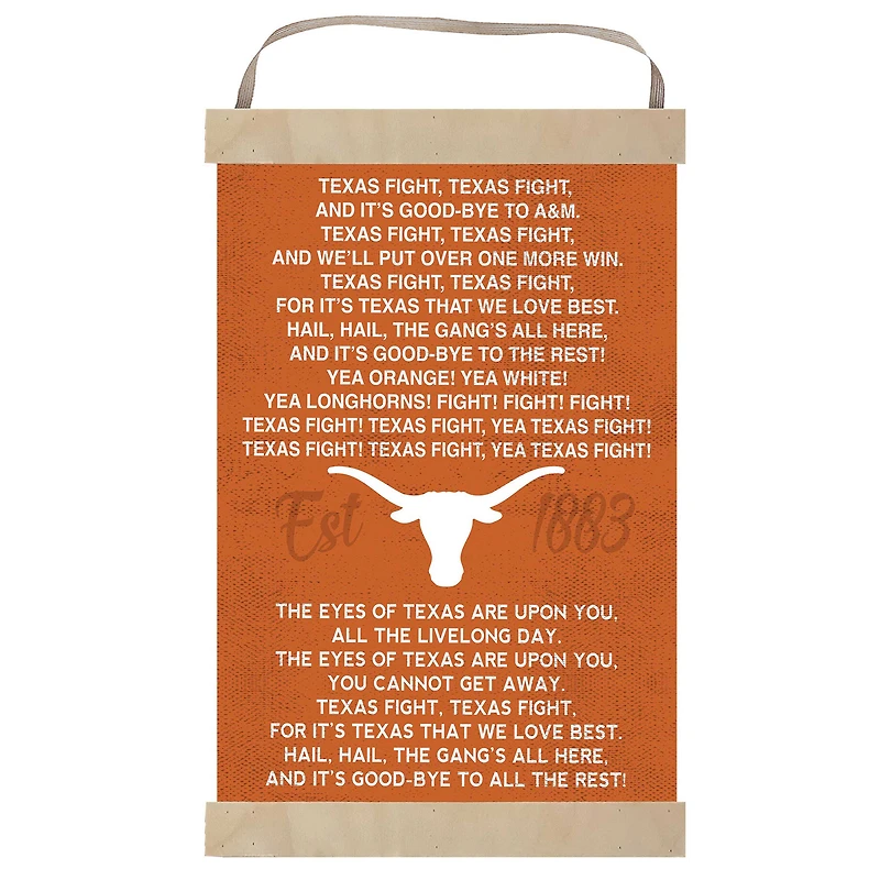 Texas Longhorns Fight Song Banner Sign