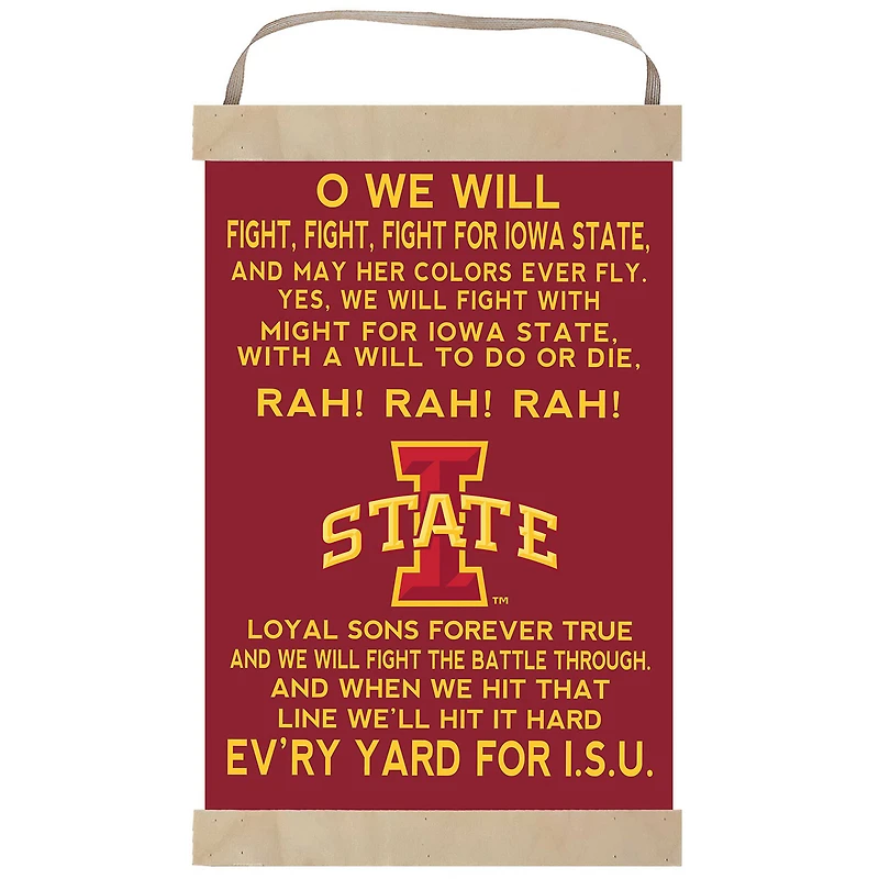 Iowa State Cyclones Fight Song Banner Sign