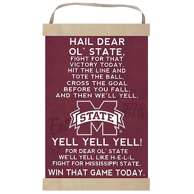 Mississippi State Bulldogs Fight Song Banner Sign