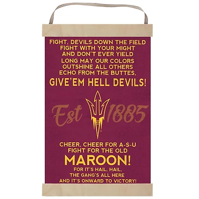 Arizona State Sun Devils Fight Song Banner Sign
