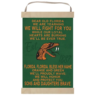Florida A&M Rattlers Fight Song Banner Sign