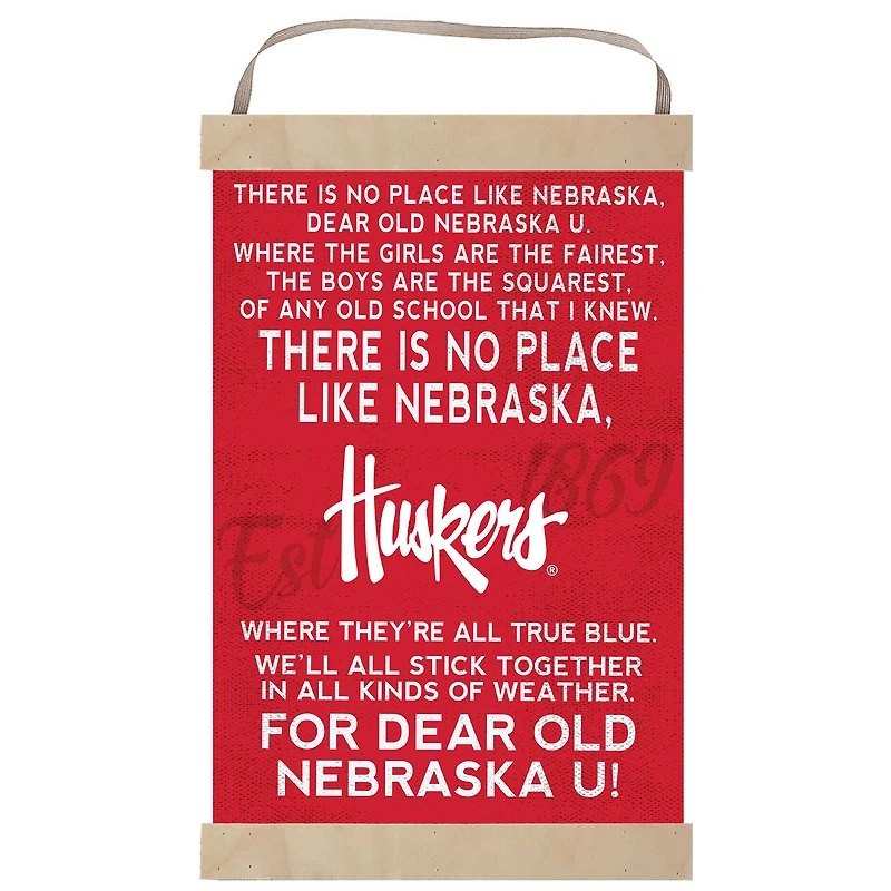 Nebraska Huskers Fight Song Banner Sign