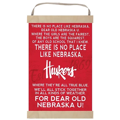 Nebraska Huskers Fight Song Banner Sign