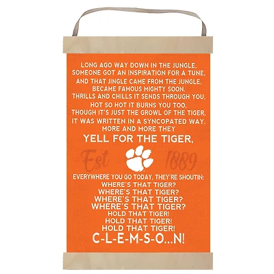 Clemson Tigers Fight Song Banner Sign