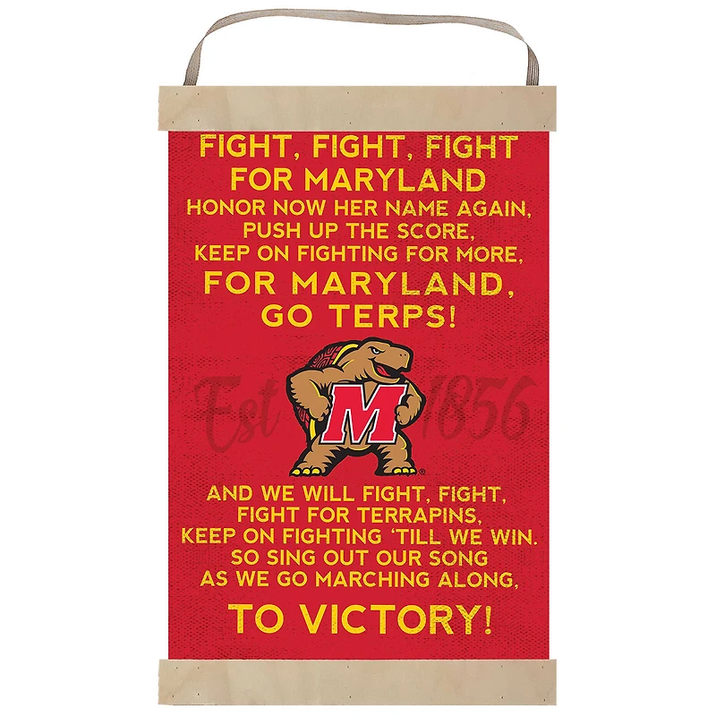 Maryland Terrapins Fight Song Banner Sign