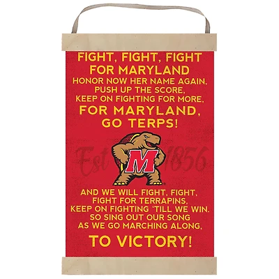 Maryland Terrapins Fight Song Banner Sign