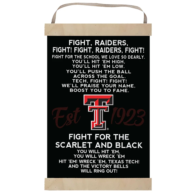 Texas Tech Red Raiders Fight Song Banner Sign
